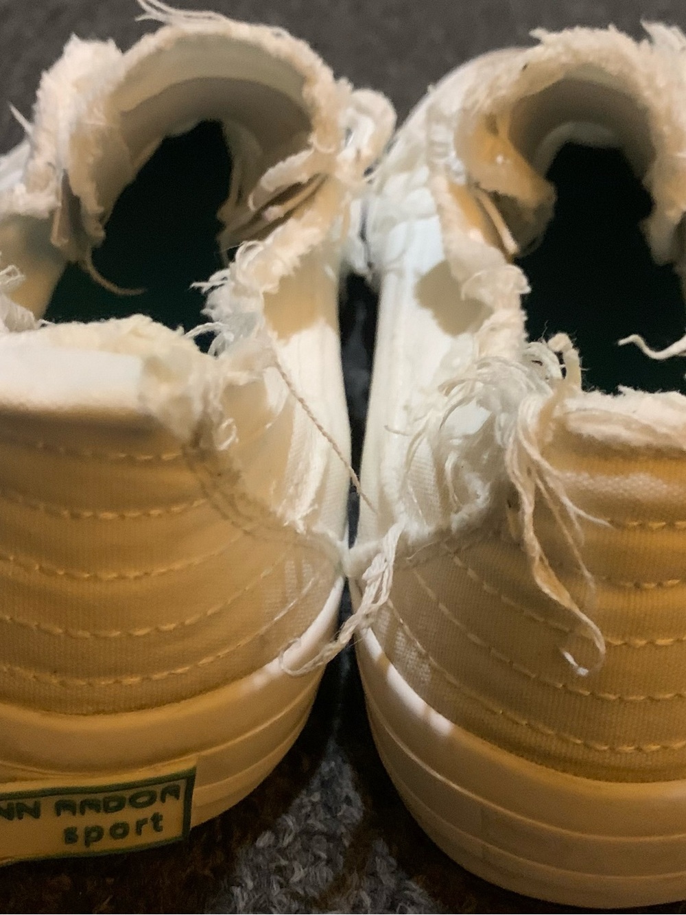 Women Jenn Ardor Sport White Canvas Frayed Slip-On Sneaker Sz. 8 - Picture 3 of 6